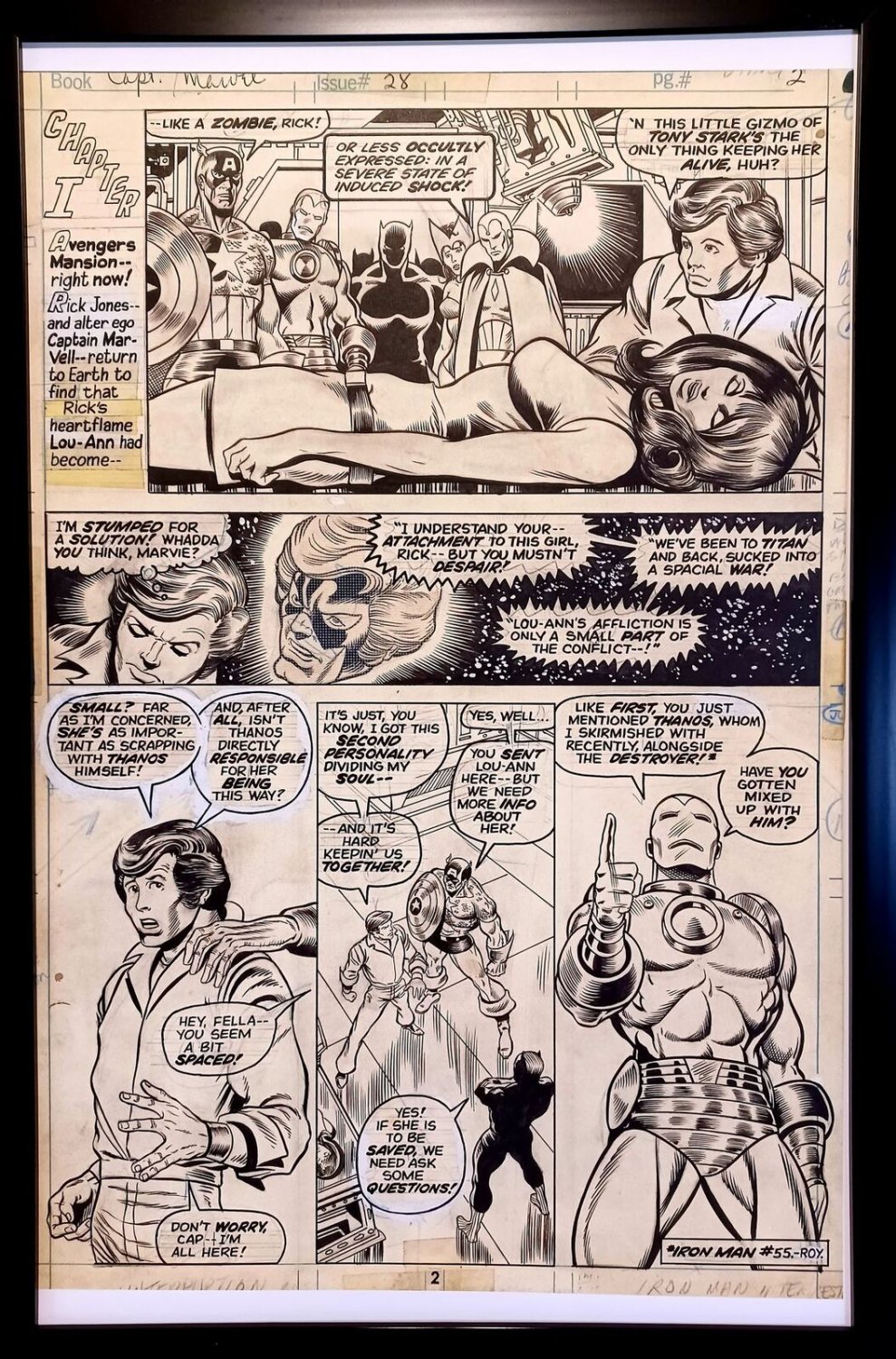 Captain Marvel #28 pg. 2 by Jim Starlin 11x17 FRAMED Original Art Print Comic Po