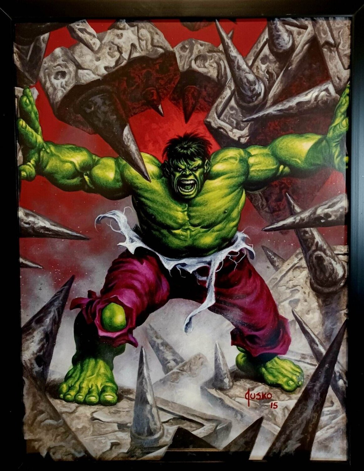 Incredible Hulk Marvel Masterpieces by Joe Jusko 9x12 FRAMED Comics Art Print