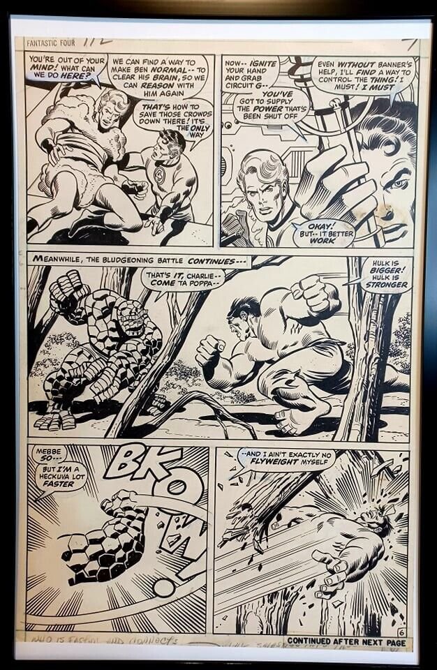 Fantastic Four #112 pg. 6 by John Buscema 11x17 FRAMED Original Art Print Marvel