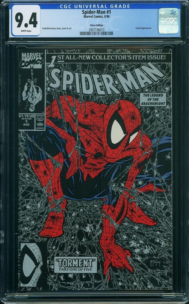 SPIDER-MAN #1 CGC 9.4 Silver Variant, First issue of Todd McFarlane series 1990