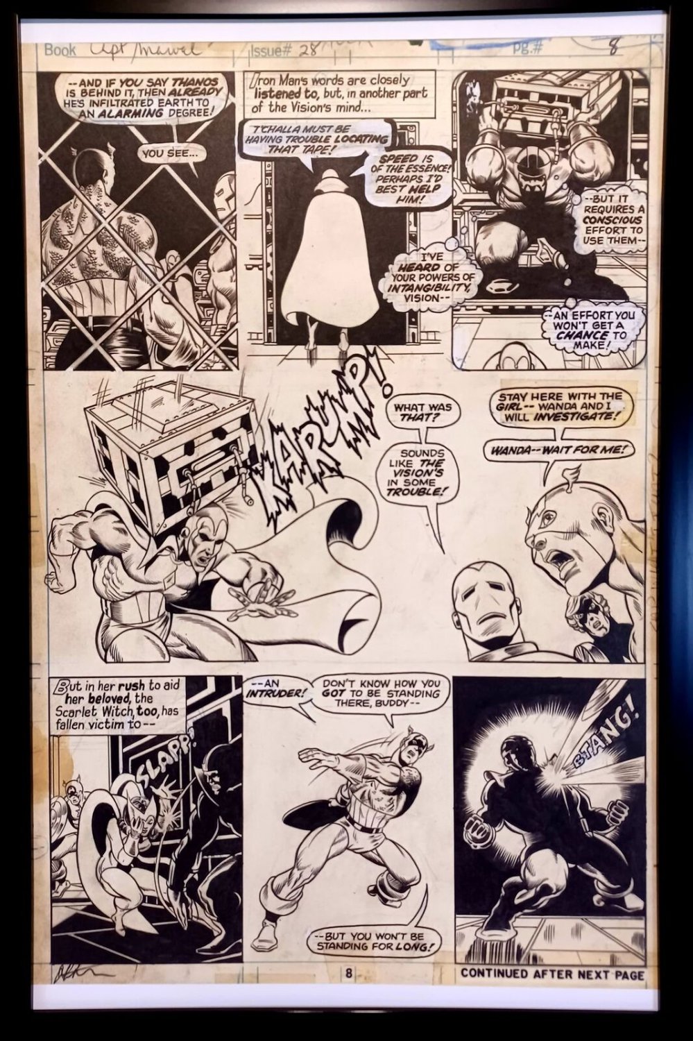 Captain Marvel #28 pg. 8 by Jim Starlin 11x17 FRAMED Original Art Print Comic Po