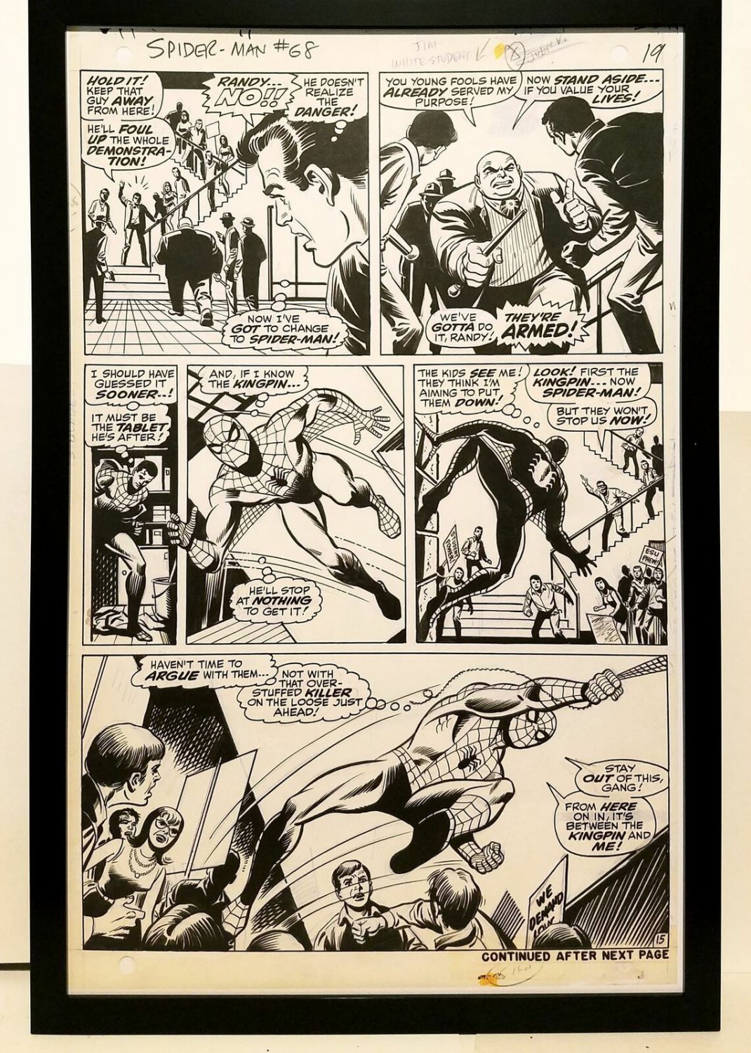 Amazing Spider-Man #68 pg. 15 John Romita 11x17 FRAMED Original Art Print Marvel