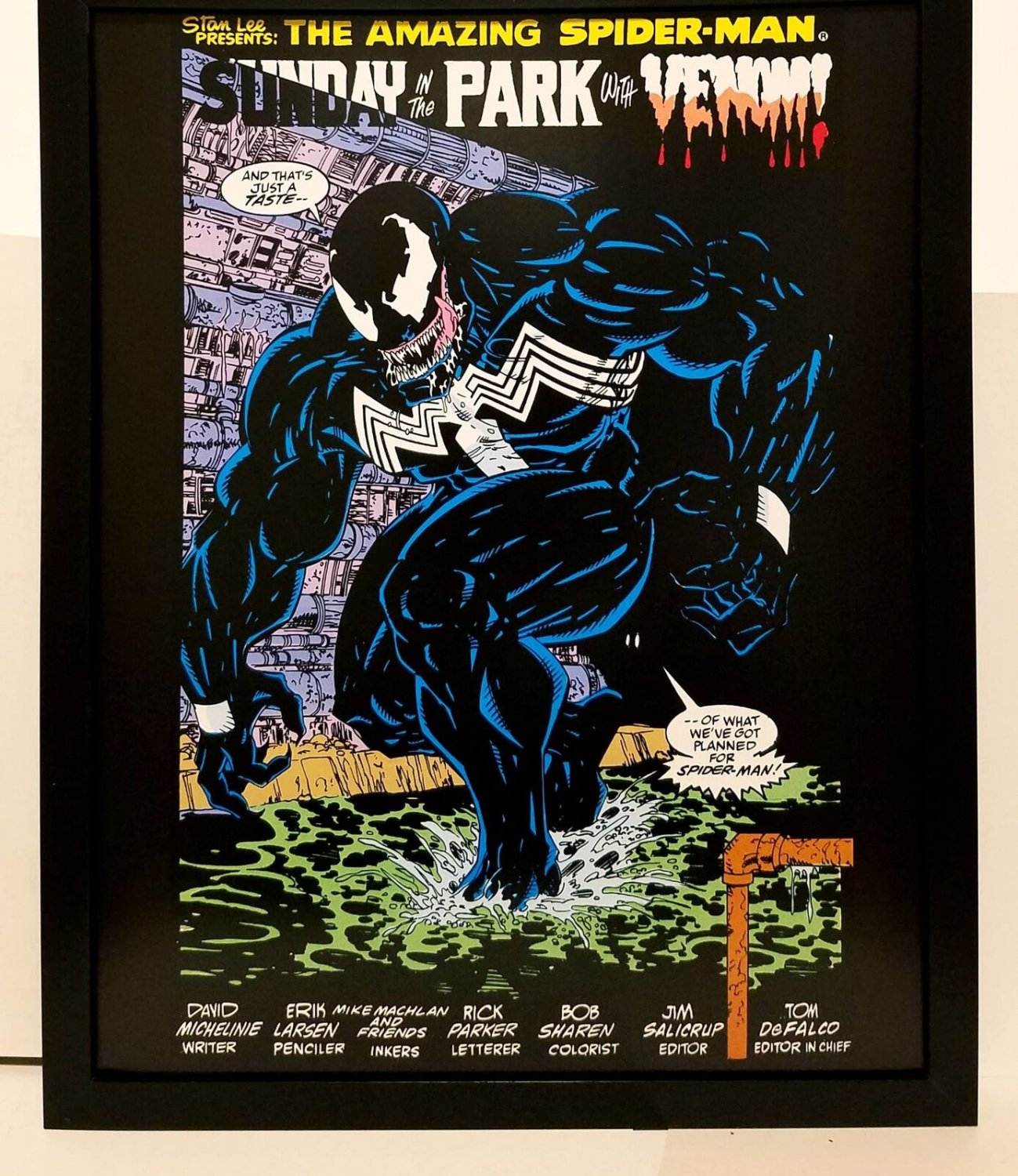 Amazing Spider-Man #332 Venom by Erik Larsen 11x14 FRAMED Marvel Comics Art Prin