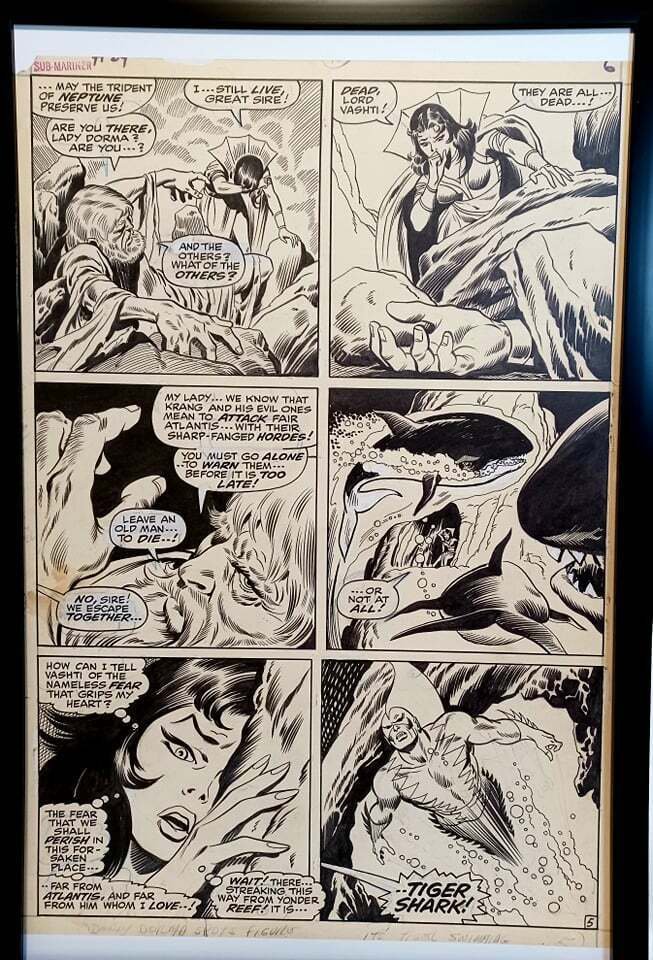 Sub-Mariner #24 pg. 5 by John Buscema 11x17 FRAMED Original Art Print Marvel Com