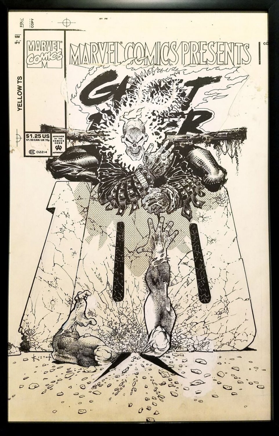 Marvel Comics Presents Ghost Rider #100 Sam Kieth 11x17 FRAMED Original Art Post