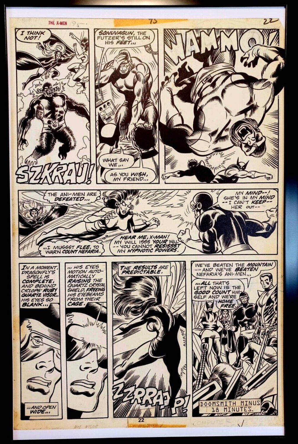 X-Men #95 pg. 22 by Dave Cockrum 11x17 FRAMED Original Art Poster Marvel Comics