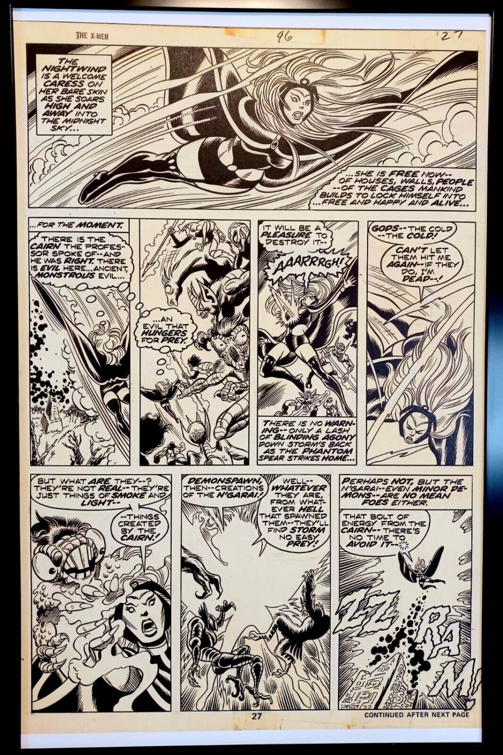 X-Men #96 pg. 27 by Dave Cockrum 11x17 FRAMED Original Art Poster Marvel Comics