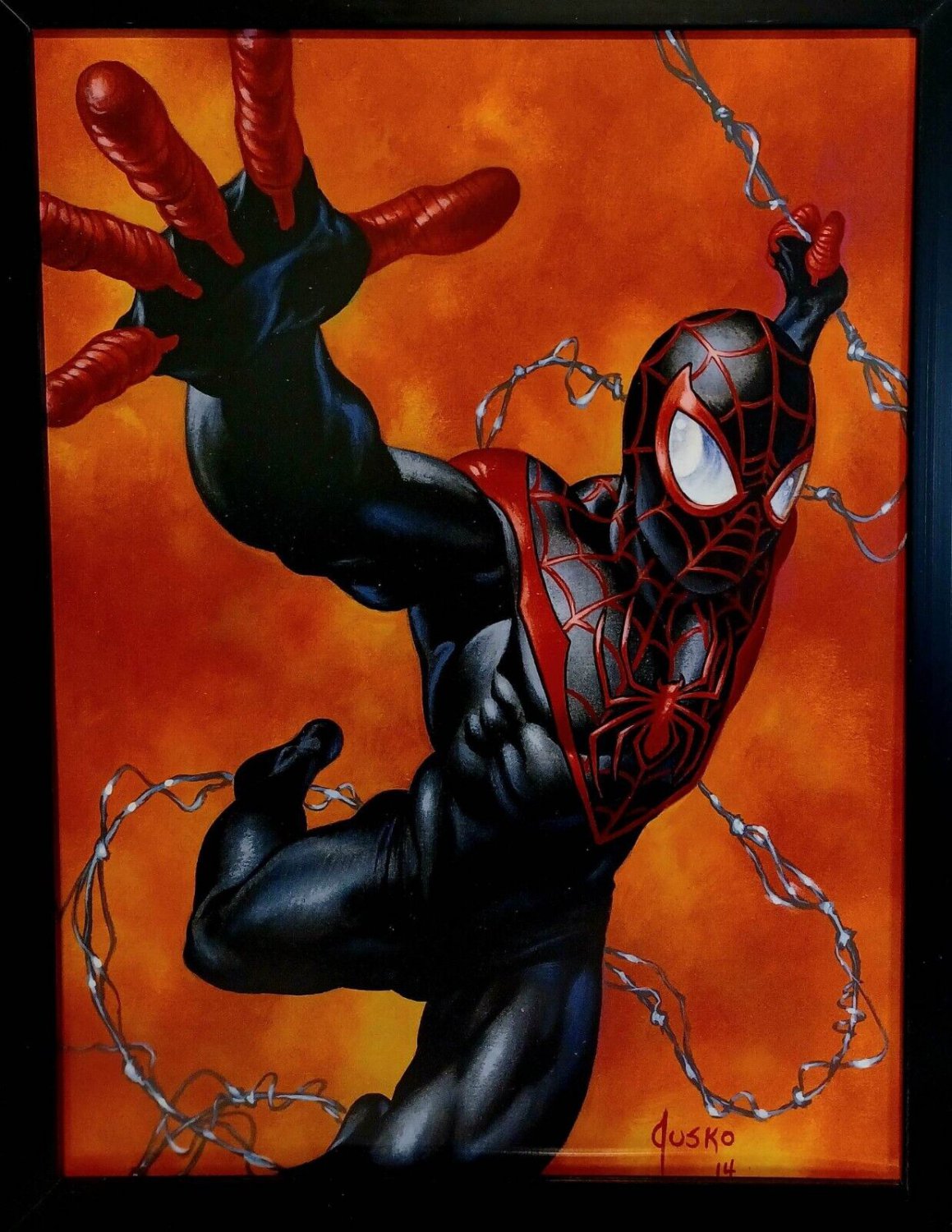 Miles Morales Marvel Masterpieces by Joe Jusko 9x12 FRAMED Comics Art Print