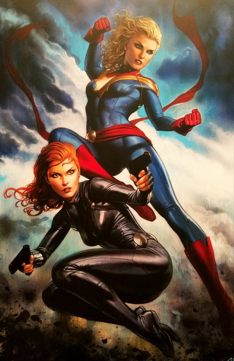 Black Widow Captain Marvel by Adi Granov 11x16 Art Print Poster Marvel Comics MC