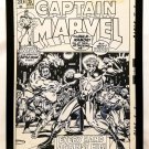 Captain Marvel #25 vs. Hulk by Jim Starlin 11x17 FRAMED Original Art Poster Comi
