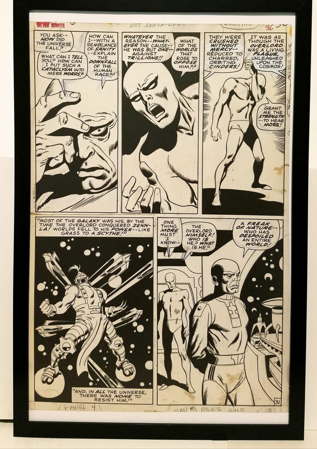 Silver Surfer #6 pg. 31 by John & Sal Buscema 11x17 FRAMED Original Art Print Ma