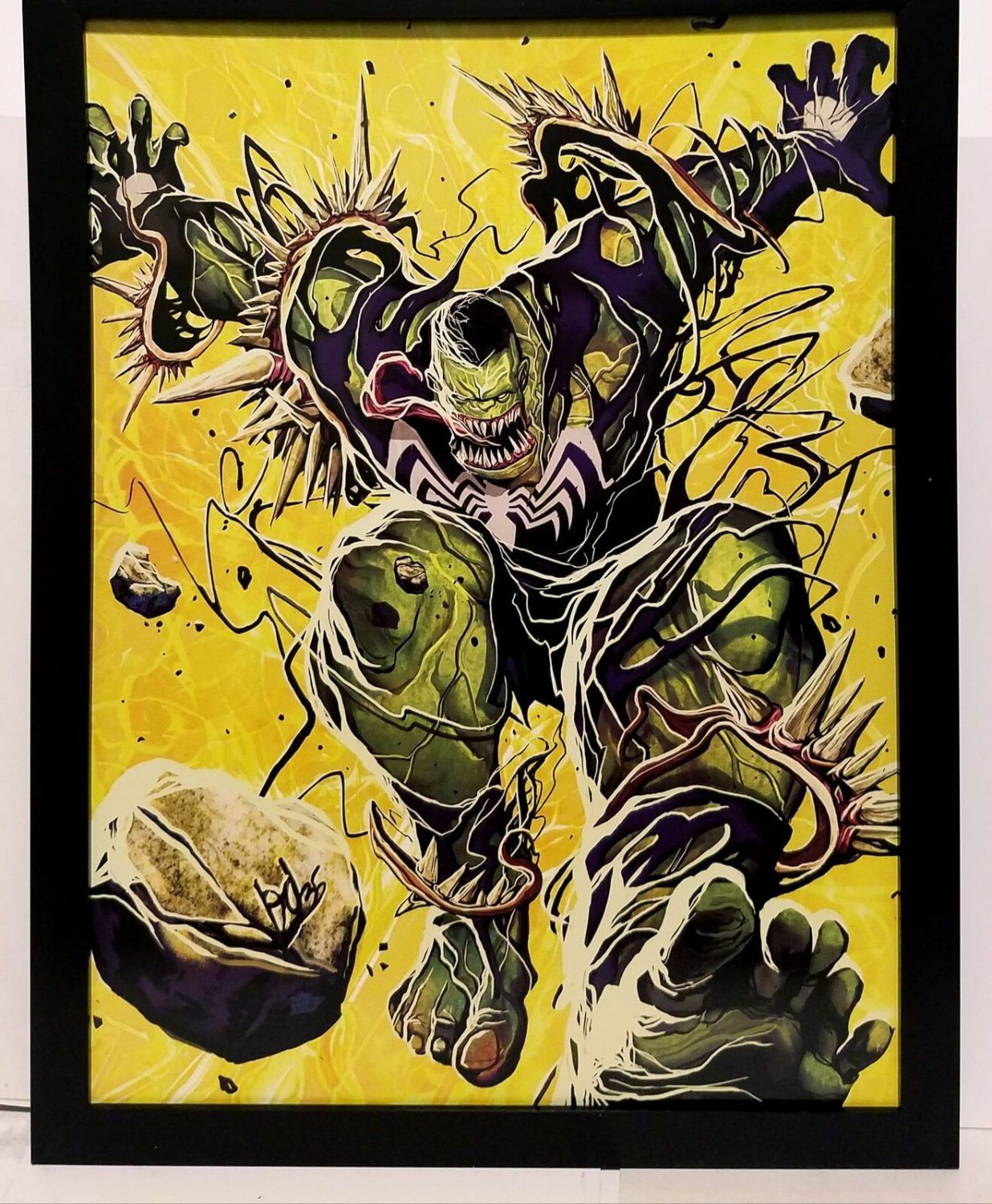 Hulk Venom-ized by Mike Del Mundo 9x12 FRAMED Art Print Marvel Comics Poster