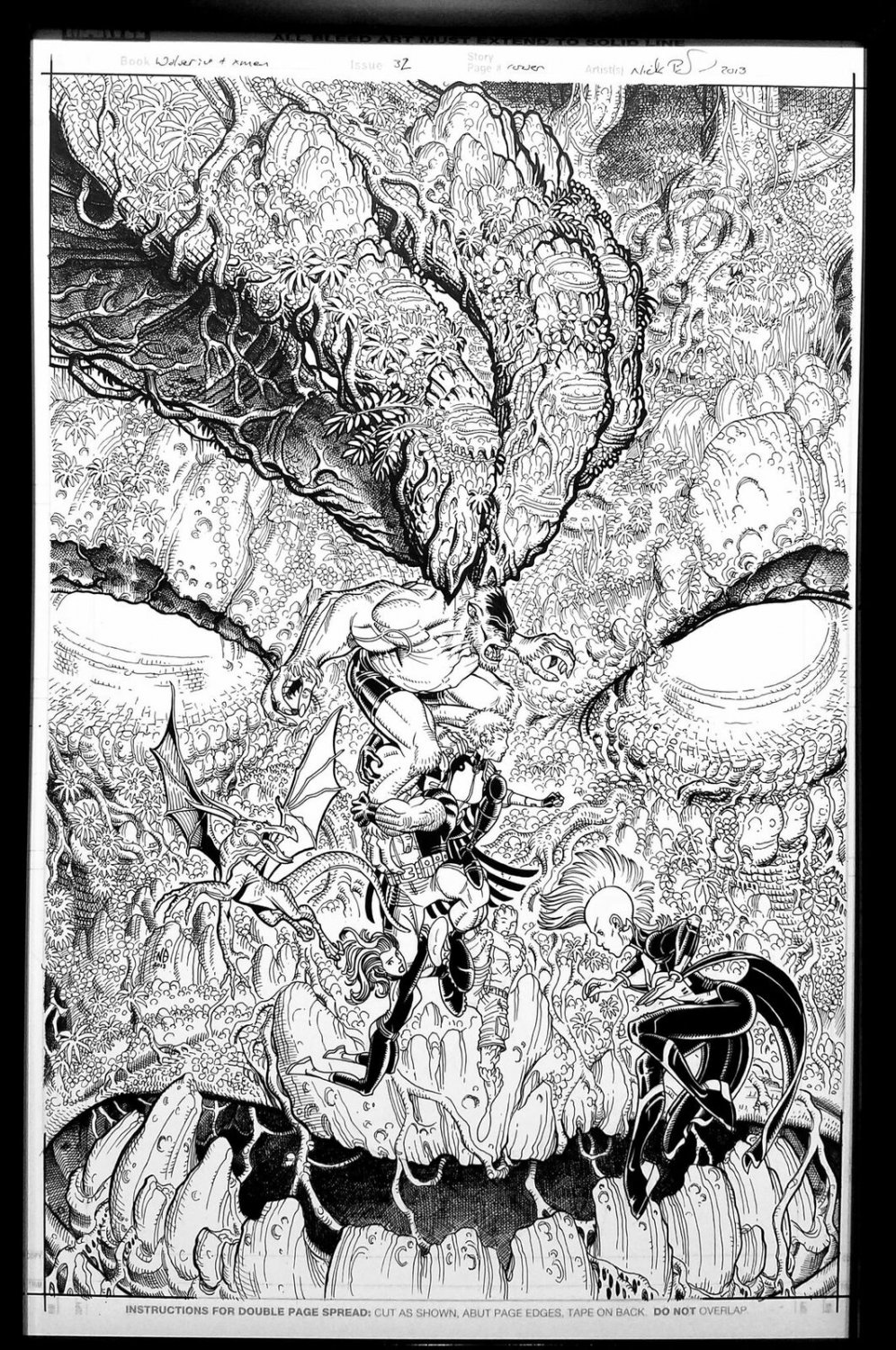 Wolverine & the X-Men #33 Nick Bradshaw 11x17 FRAMED Original Art Poster Marvel