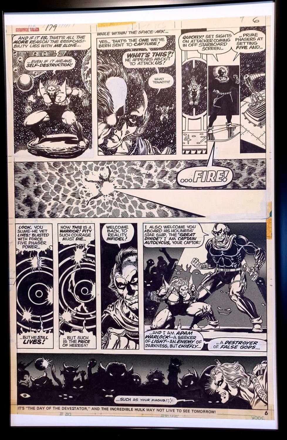 Strange Tales #179 pg. 6 by Jim Starlin 11x17 FRAMED Original Art Print Marvel C
