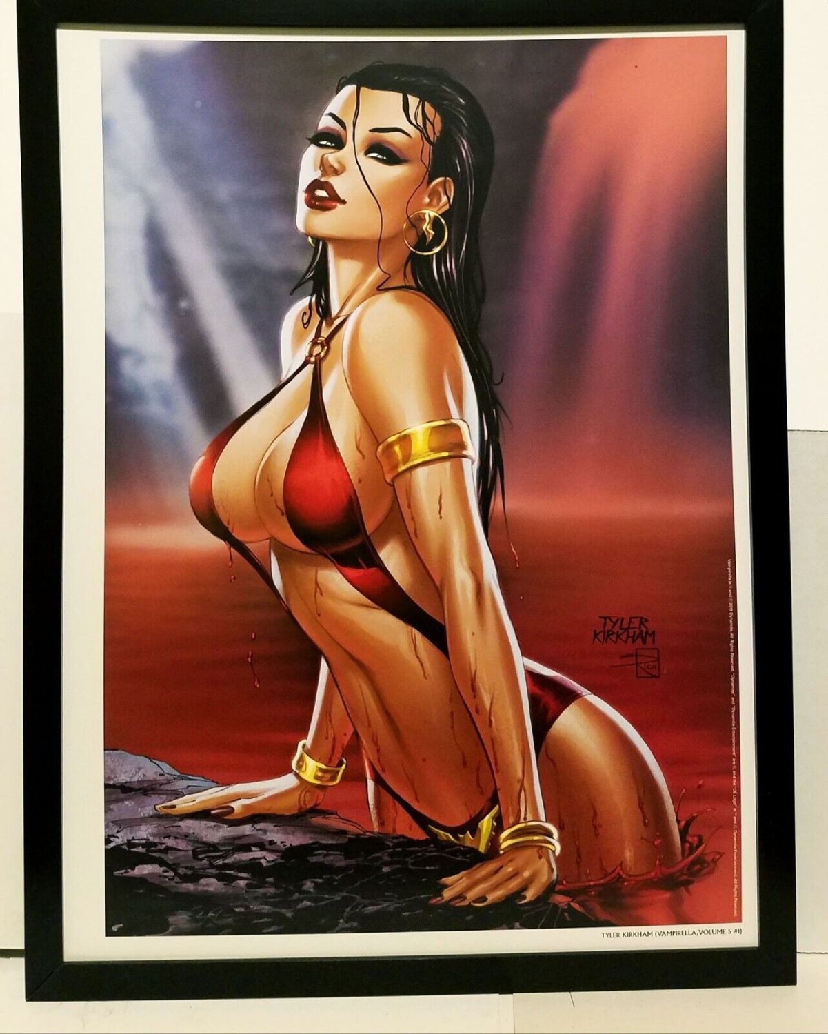 Vampirella 12x16 FRAMED Art Print by Tyler Kirkham (from #1) NEW comic poster