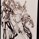 X-Men Psylocke Mystique J Scott Campbell 11x17 FRAMED Original Art Poster Marvel