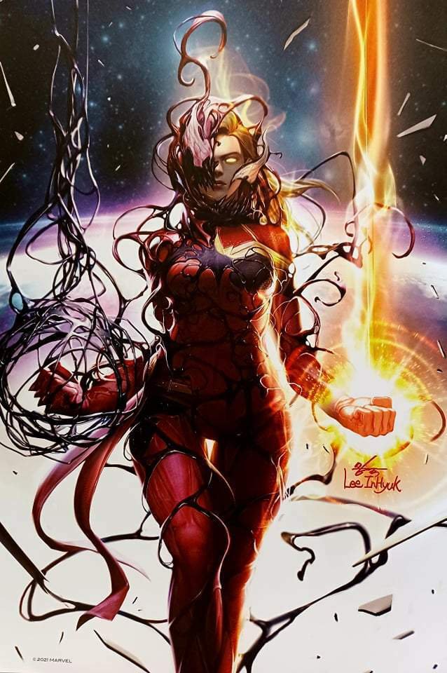 Captain Marvel Carnage-ized by Inhyuk Lee 9.5x14.25 Art Print Marvel Comics Post