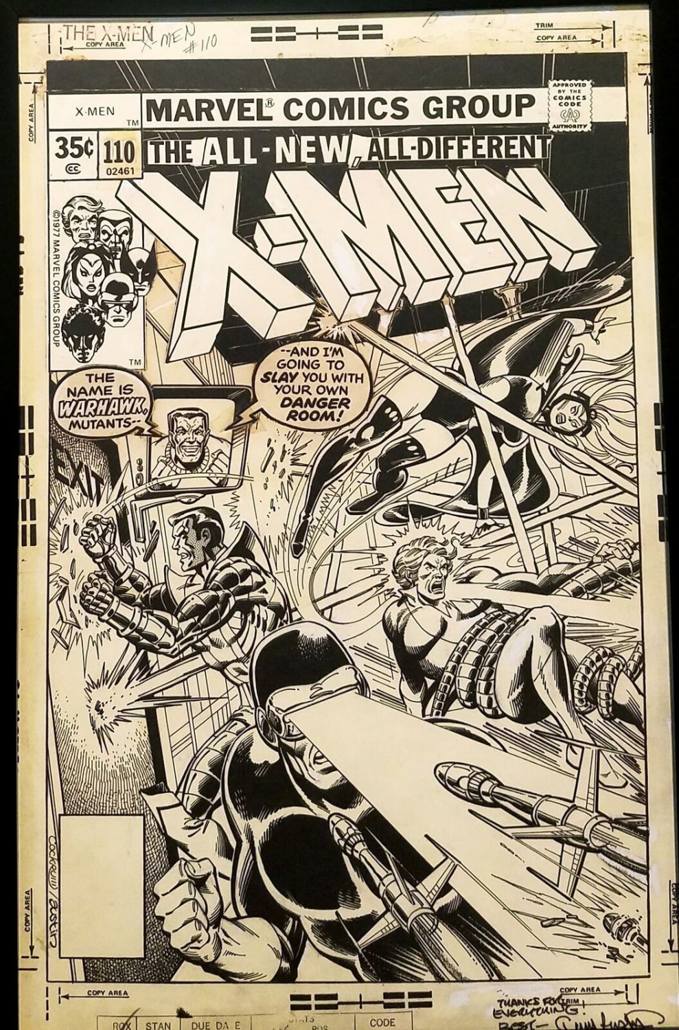 Uncanny X-Men #110 by Dave Cockrum 11x17 FRAMED Original Art Poster Marvel Comic