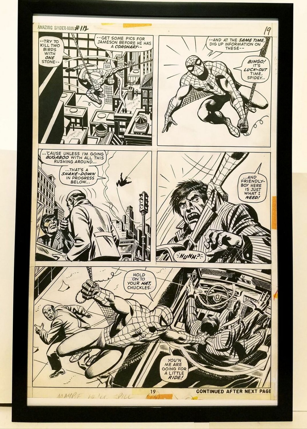 Amazing Spider-Man #112 pg. 19 John Romita 11x17 FRAMED Original Art Print Marve