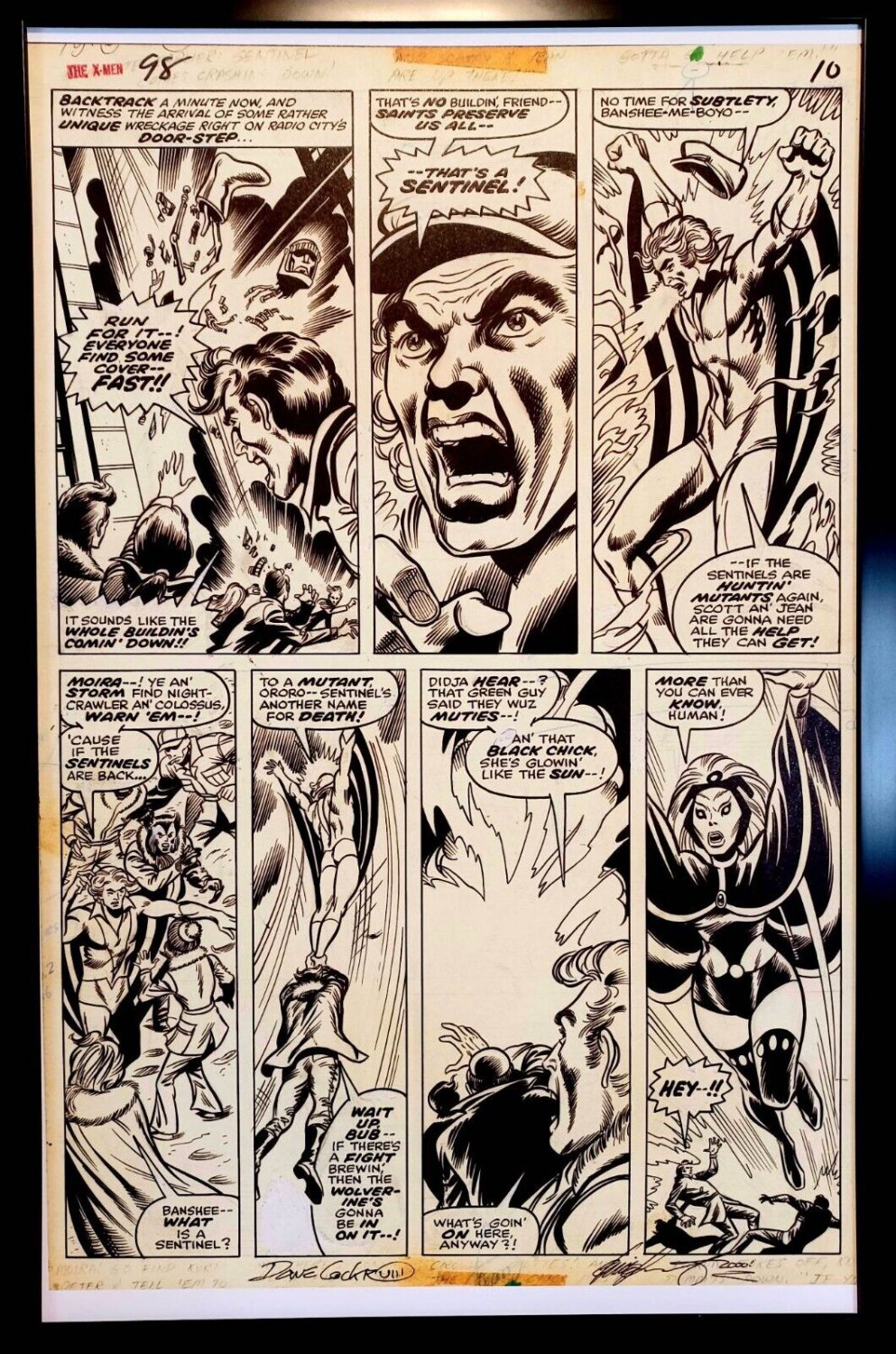 X-Men #98 pg. 10 by Dave Cockrum 11x17 FRAMED Original Art Poster Marvel Comics