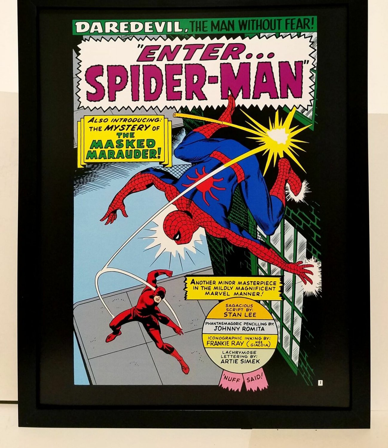 Daredevil #16 pg. 1 Spider-Man John Romita 11x14 FRAMED Marvel Comics Art Print
