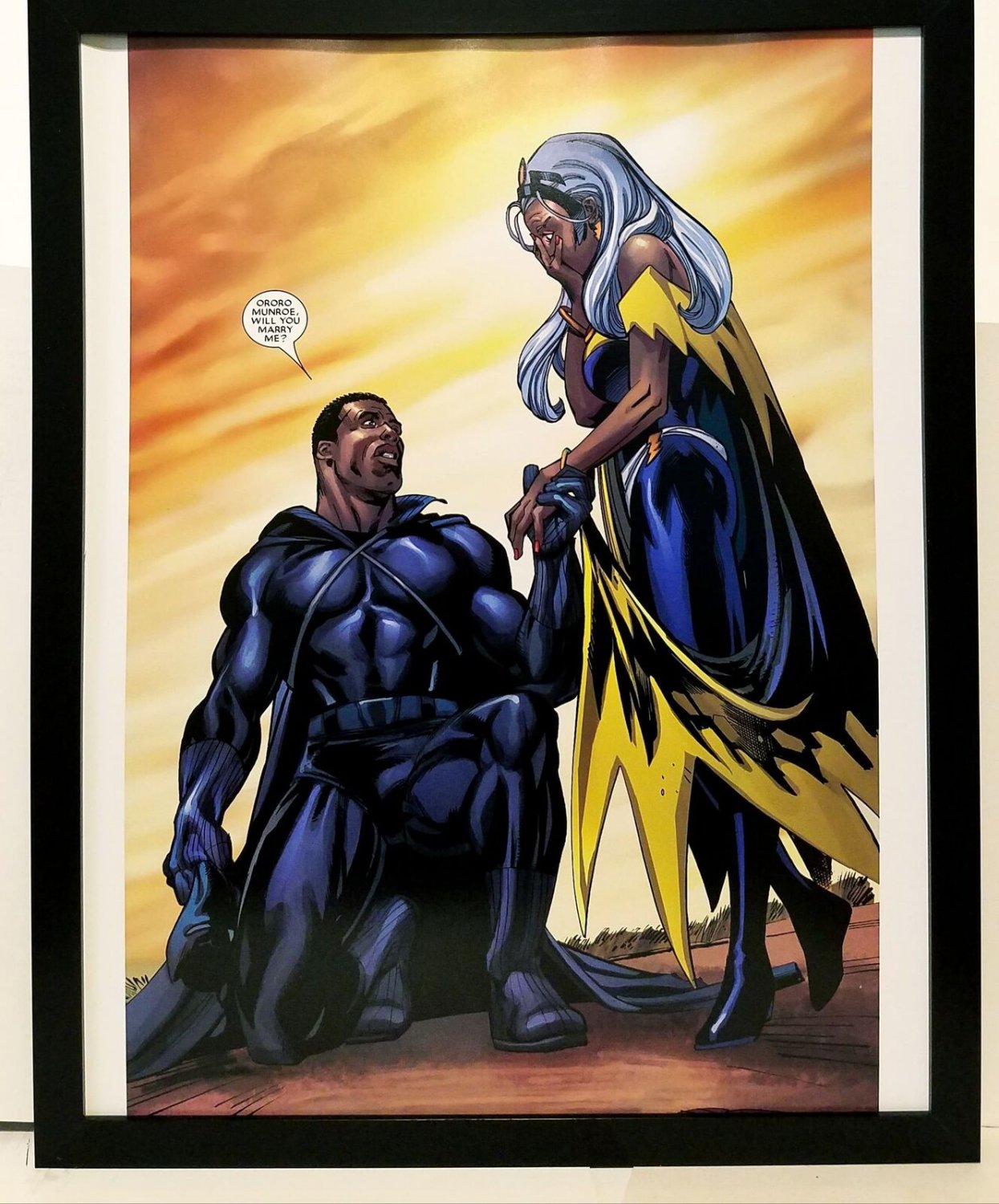 Black Panther Storm Marriage Proposal 11x14 FRAMED Marvel Comics Art Print Poste