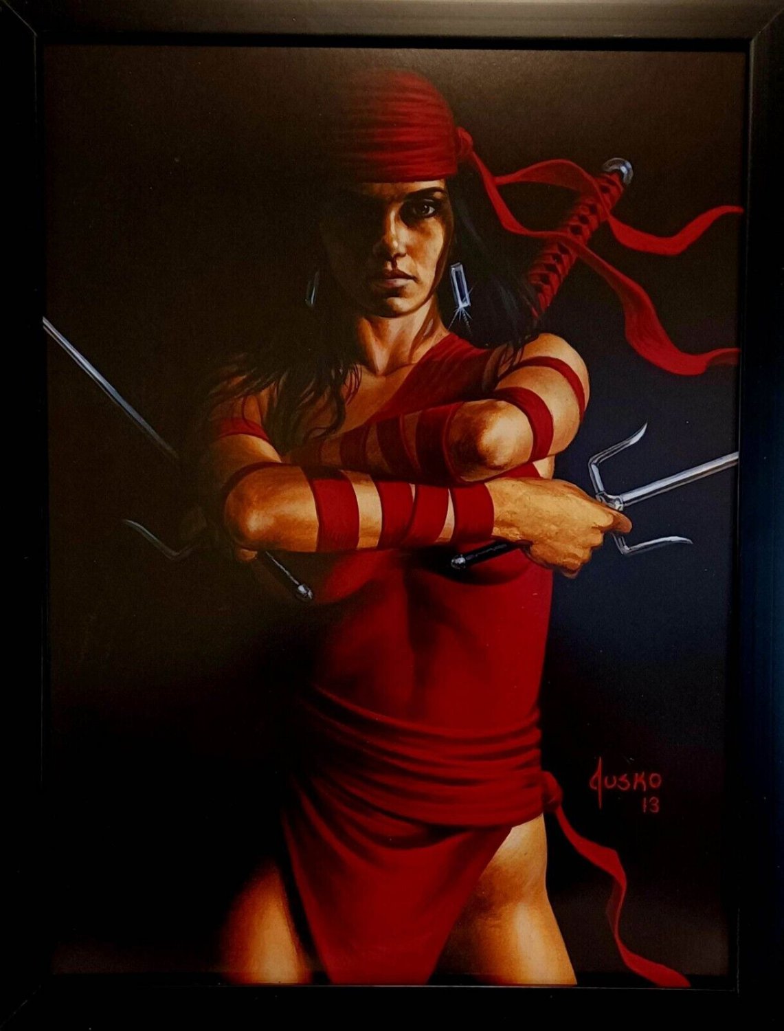 Elektra Marvel Masterpieces by Joe Jusko 9x12 FRAMED Marvel Comics Art Print