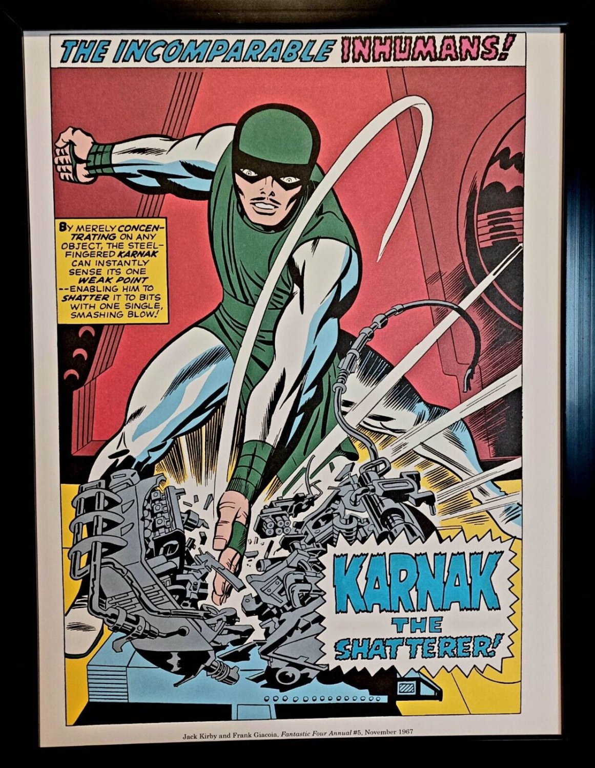 Inhumans Karnak by Jack Kirby 9x12 FRAMED Marvel Comics Vintage Art Print Poster
