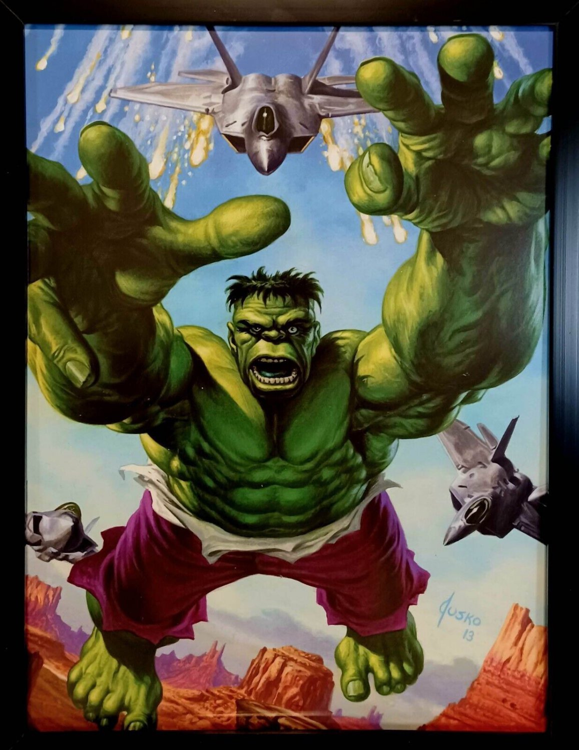 Hulk Marvel Masterpieces by Joe Jusko 9x12 FRAMED Marvel Comics Art Print Poster