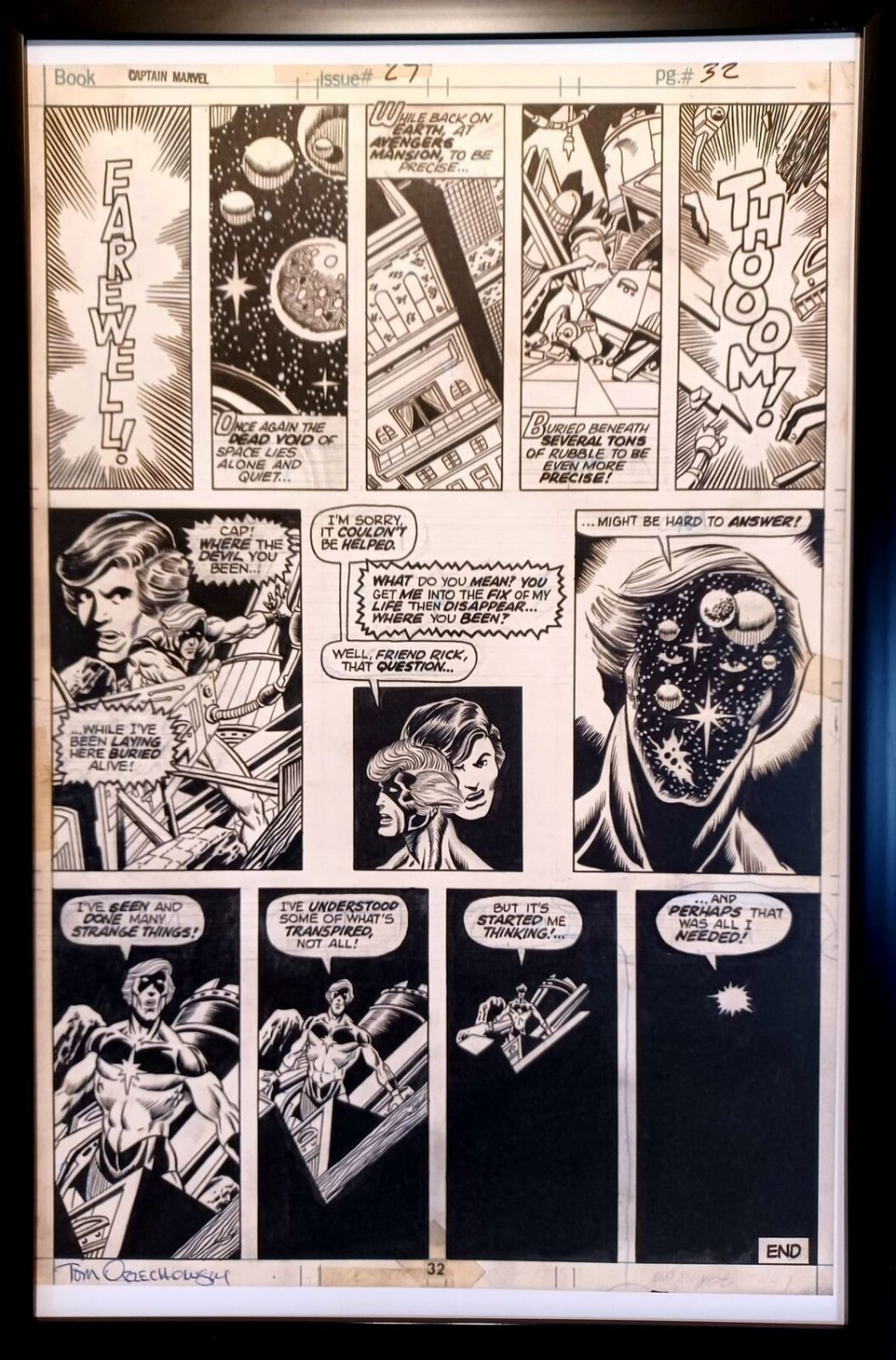 Captain Marvel #27 pg. 32 by Jim Starlin 11x17 FRAMED Original Art Print Comic P