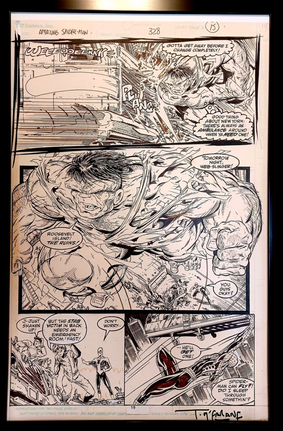 Amazing Spider-Man #328 pg. 15 by Todd McFarlane 11x17 FRAMED Original Art Print