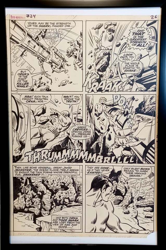 Sub-Mariner #24 pg. 19 by John Buscema 11x17 FRAMED Original Art Print Marvel Co