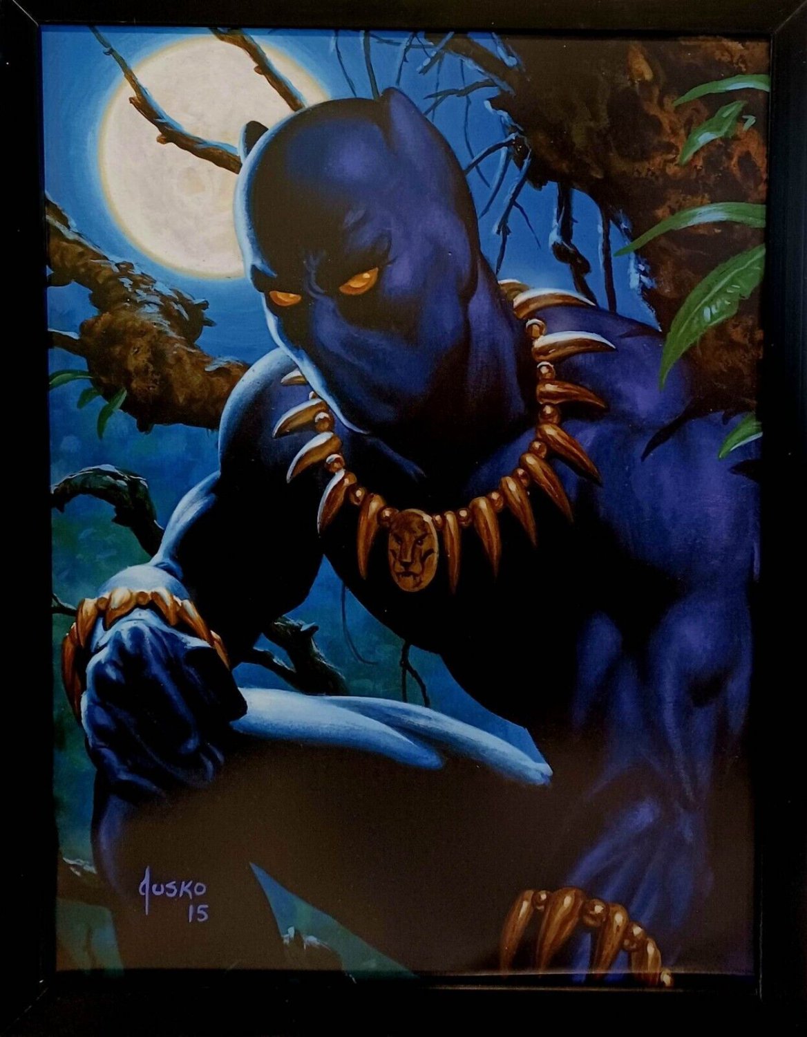 Black Panther Marvel Masterpieces by Joe Jusko 9x12 FRAMED Comics Art Print