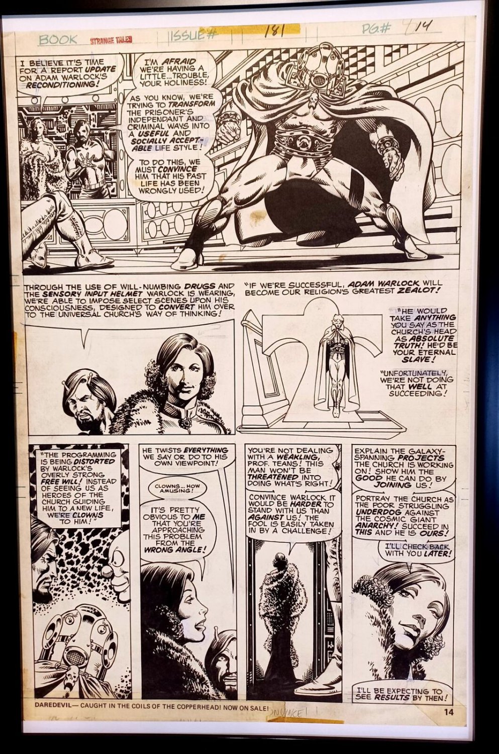 Strange Tales #181 pg. 14 by Jim Starlin 11x17 FRAMED Original Art Print Marvel