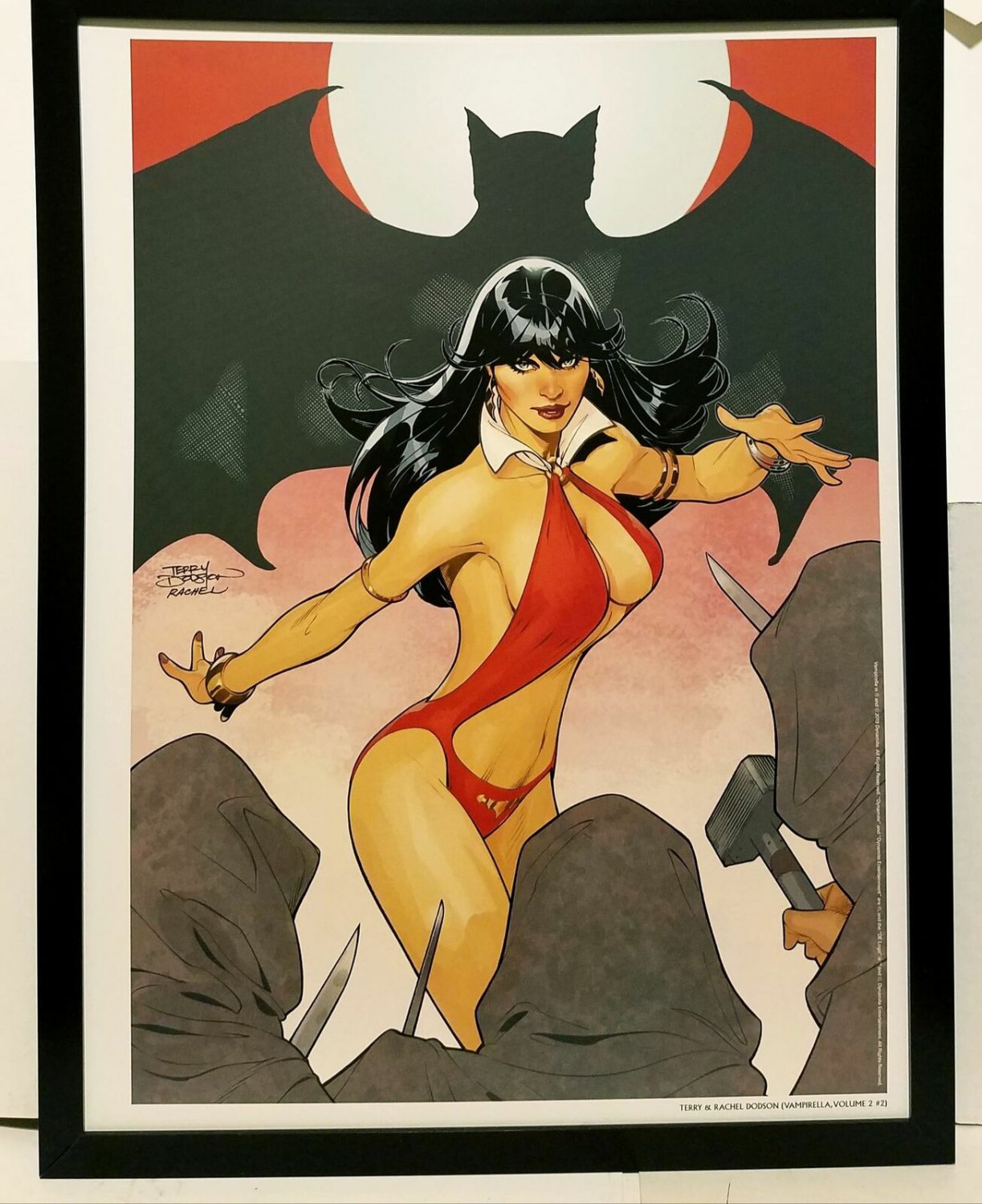Vampirella 12x16 FRAMED Art Print by Rachel & Terry Dodson (from #2) NEW comic p