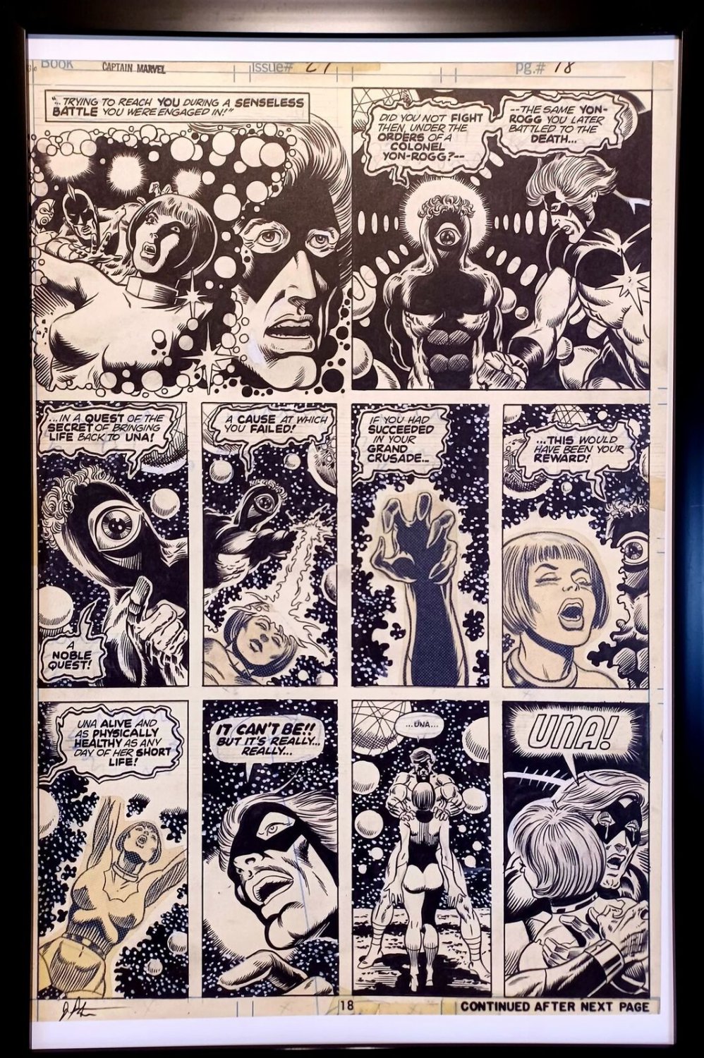 Captain Marvel #28 pg. 18 by Jim Starlin 11x17 FRAMED Original Art Print Comic P