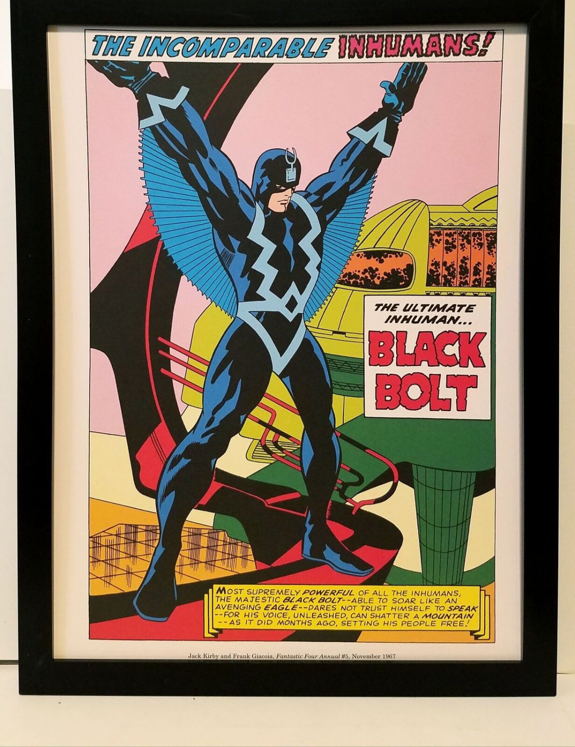 Inhumans Black Bolt by Jack Kirby 9x12 FRAMED Marvel Comics Vintage Art Print Po