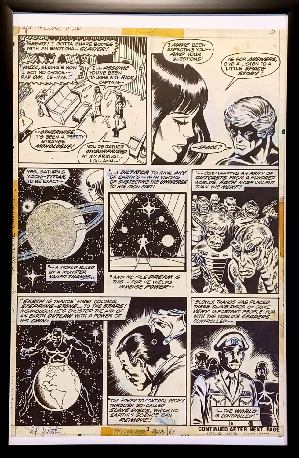 Captain Marvel #26 pg. 3 by Jim Starlin 11x17 FRAMED Original Art Print Comic Po