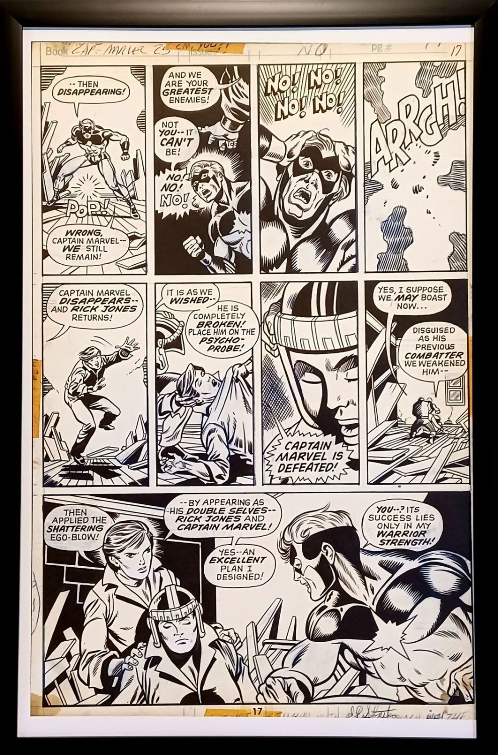 Captain Marvel #25 pg. 17 by Jim Starlin 11x17 FRAMED Original Art Print Comic P