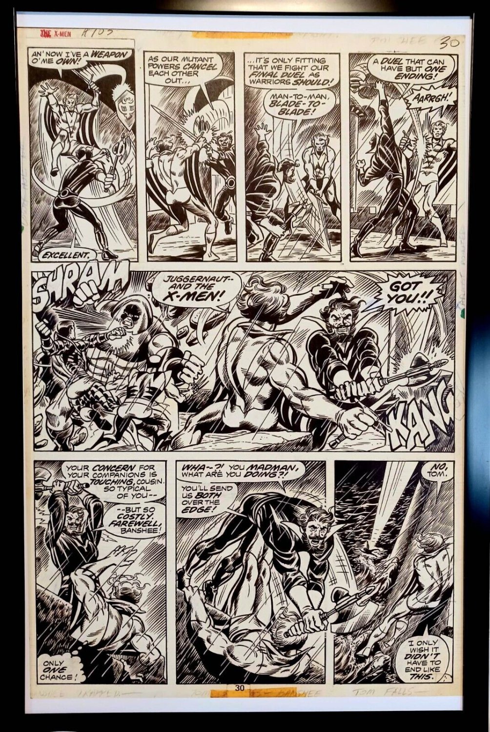 X-Men #103 pg. 30 by Dave Cockrum 11x17 FRAMED Original Art Poster Marvel Comics