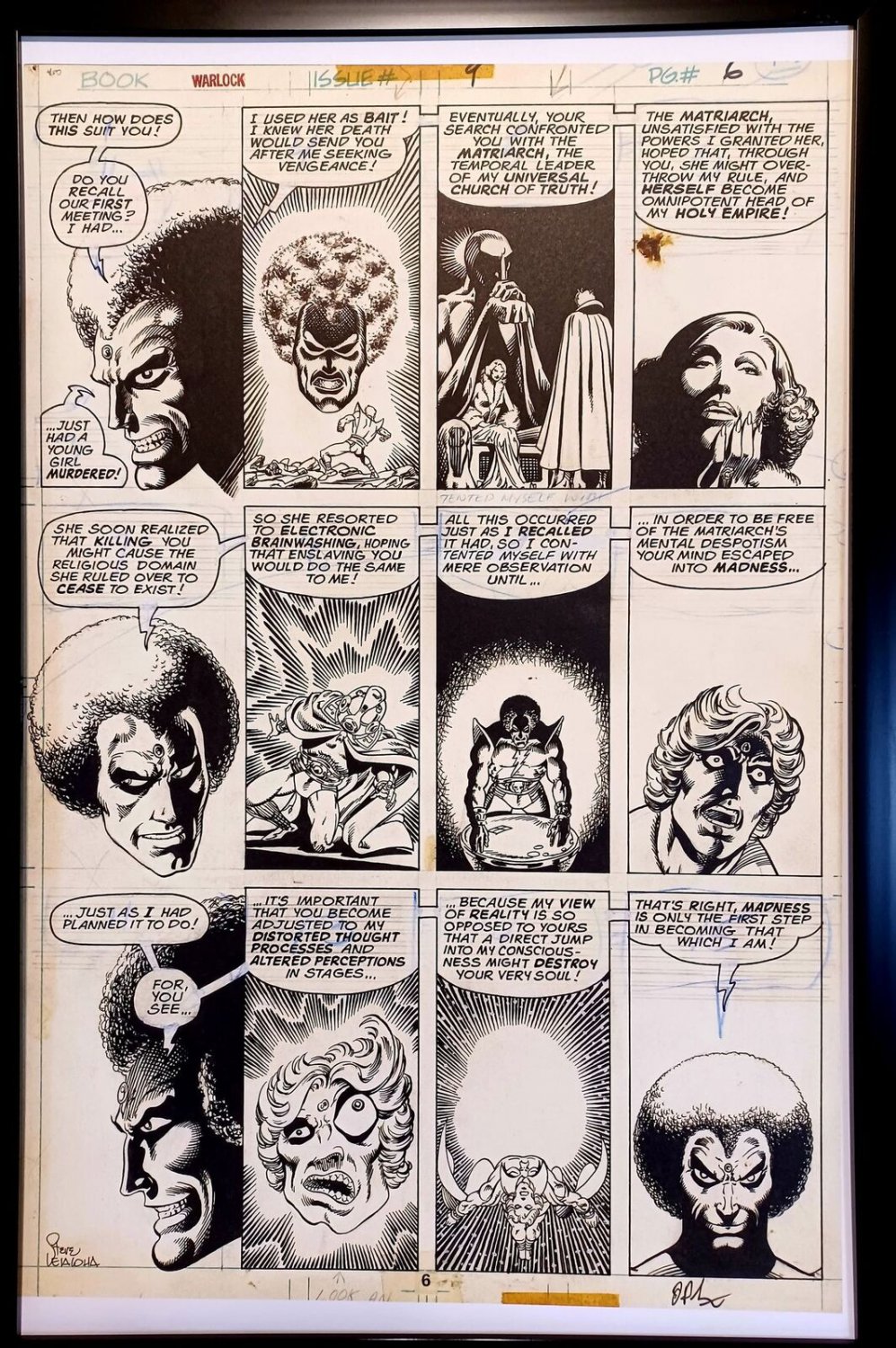 Warlock #9 pg. 6 by Jim Starlin 11x17 FRAMED Original Art Print Marvel Comics Po