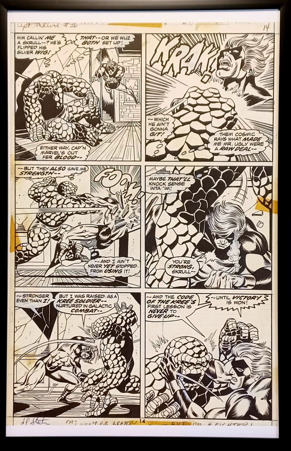 Captain Marvel #26 pg. 14 by Jim Starlin 11x17 FRAMED Original Art Print Comic P