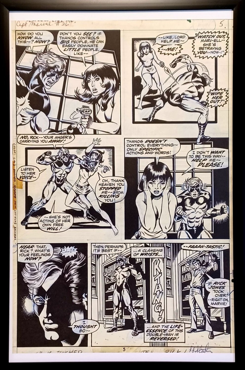 Captain Marvel #26 pg. 5 by Jim Starlin 11x17 FRAMED Original Art Print Comic Po