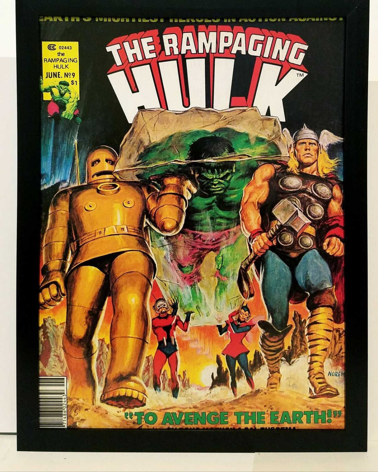 Rampaging Hulk #9 Hulk by Earl Norem 9x12 FRAMED Marvel Comics Art Print Poster