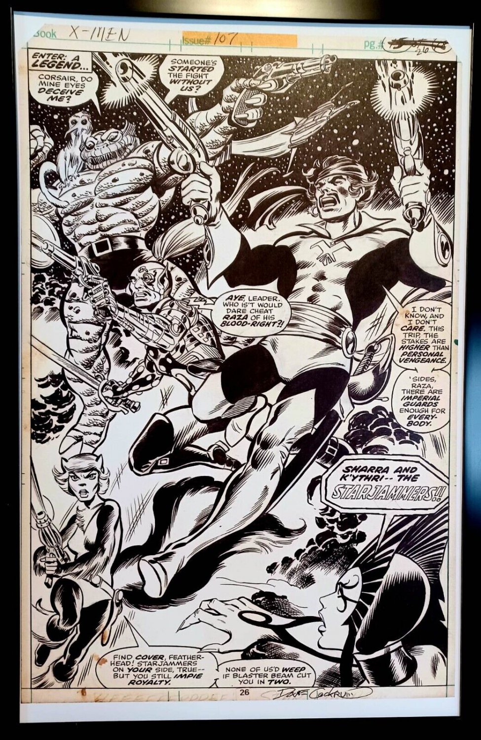 X-Men #107 pg. 26 by Dave Cockrum 11x17 FRAMED Original Art Poster Marvel Comics