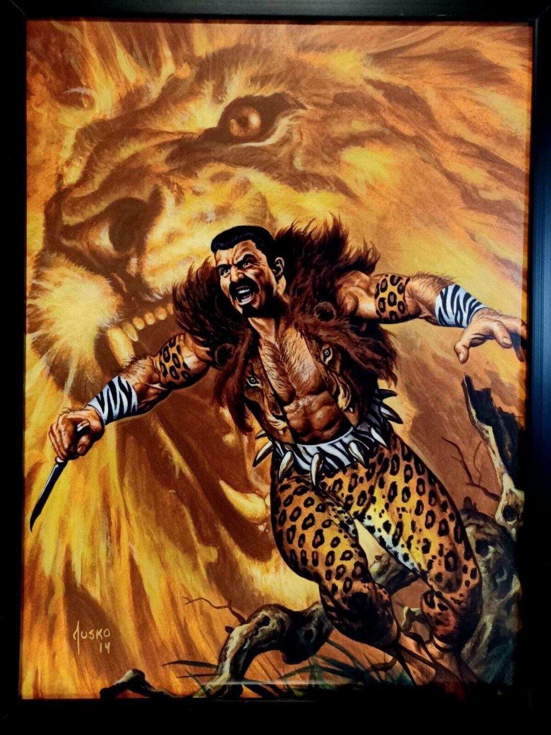 Kraven the Hunter Marvel Masterpieces by Joe Jusko 9x12 FRAMED Marvel Comics Art