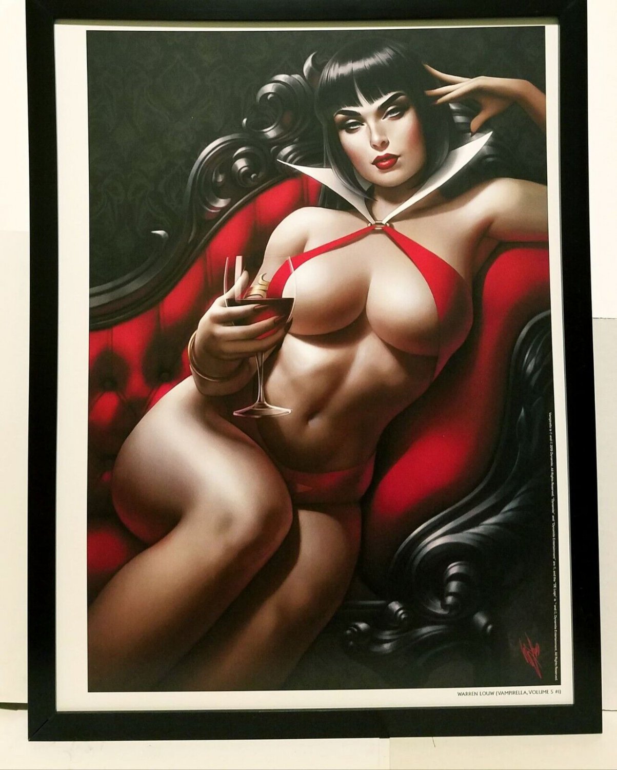 Vampirella 12x16 FRAMED Art Print by Warren Louw (from #1) NEW comic poster
