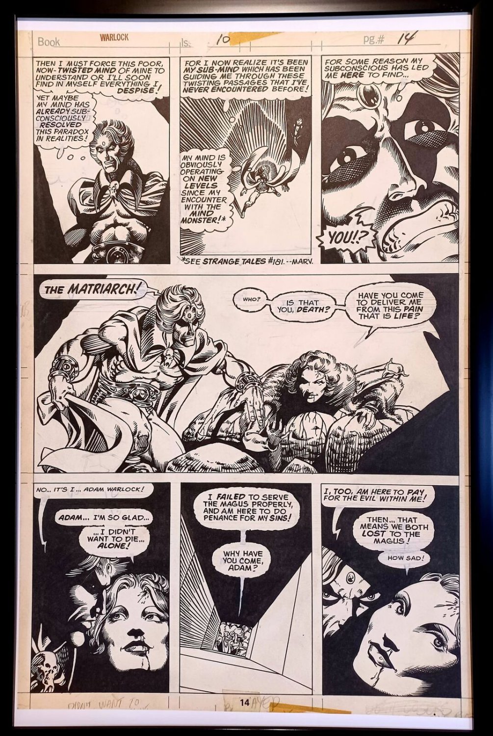 Warlock #10 pg. 14 by Jim Starlin 11x17 FRAMED Original Art Print Marvel Comics