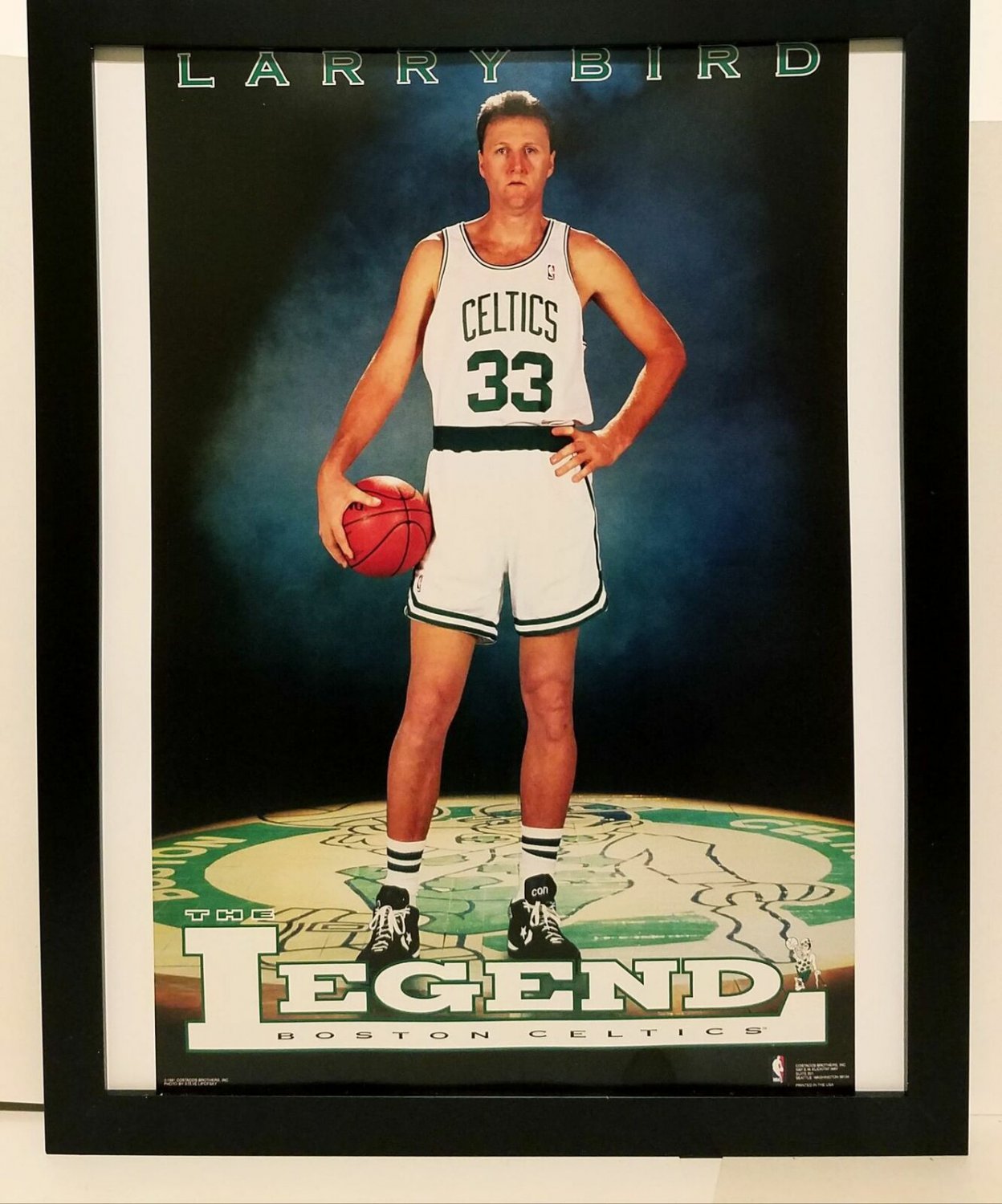 Larry Bird Boston Celtics Costacos Brothers 8.5x11 FRAMED Print Vintage 90s Post