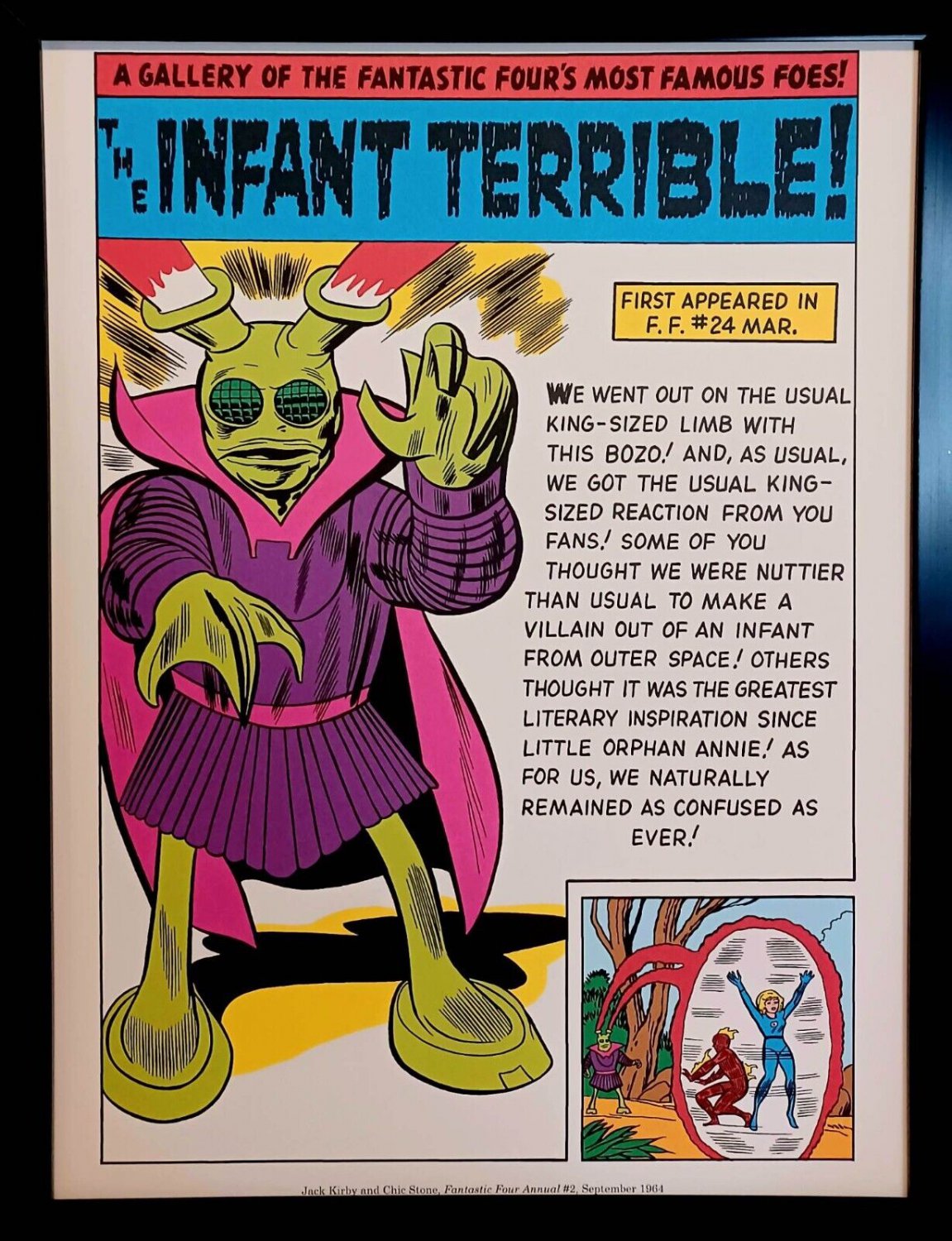 Infant Terrible by Jack Kirby 9x12 FRAMED Marvel Comics Vintage Art Print Poster